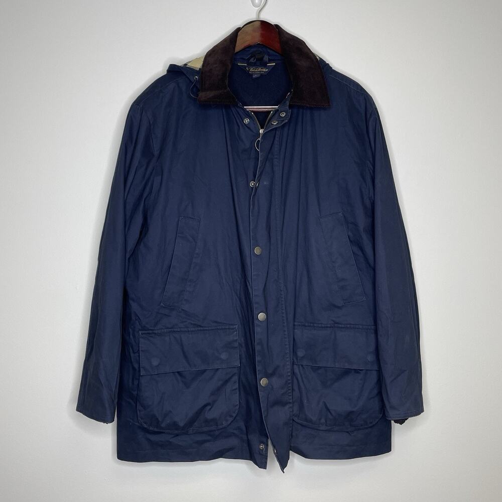 Brooks Brothers Outerwear Large Blue 3 in 1 Field Jacket Barn Chore Lined Hood
